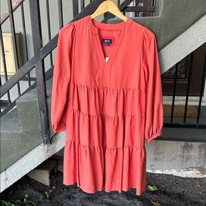 NWT Anthropologie Maeve Amber Tiered Ruffle Tunic Dress Fall Bohemian Country